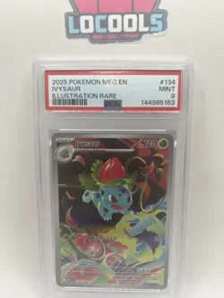 2025 POKEMON MEG EN-MEGA EVOLUTION #134 IVYSAUR ILLUSTRATION RARE PSA 9 Mint - Image 1