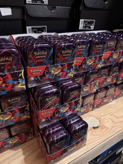 Pokemon MEGA HEROES Mini Tin Display (10 Tins) Factory Sealed - Image 2