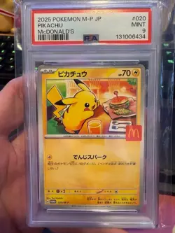 2025 POKEMON JAPANESE M-P PROMO MCDONALD'S #020 PIKACHU PSA 9 - Image 1