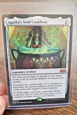 MTG PLAYING CARD Wilds of Eldraine Agatha's Soul Cauldron Mythic 0242 - Image 1