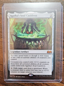MTG PLAYING CARD Wilds of Eldraine Agatha's Soul Cauldron Mythic 0242 - Image 3