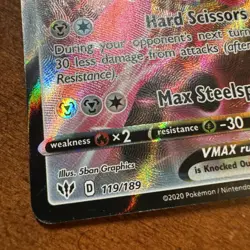 Scizor Vmax 119/189 Darkness Ablaze NM Full Art Ultra Rare Pokemon Card - Image 2