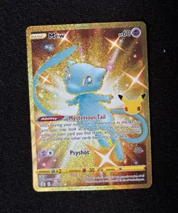 Pokemon Mew Secret Rare Full Art Foil Celebrations Classic 025/025 60 HP Card - Image 2