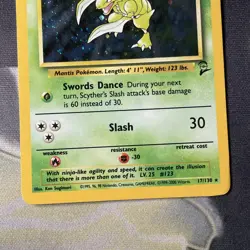 Scyther 17/130 Base Set 2 2000 Holo Rare WOTC Pokemon Card TCG LP - Image 3