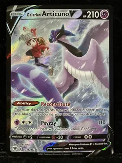Pokemon Galarian Articuno V Ultra Rare Full Art Holo Card 210 HP TG16/TG30 - Image 1