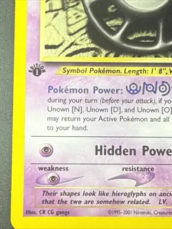Unown [U] 51/75 Neo Discovery 1st Ed Non Holo WotC 2000 Vintage Pokemon TCG Card - Image 5