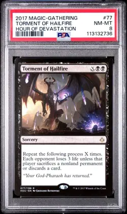 2017 MTG Torment Of Hailfire #77 Hour Of Devastation - PSA 8 - Image 1