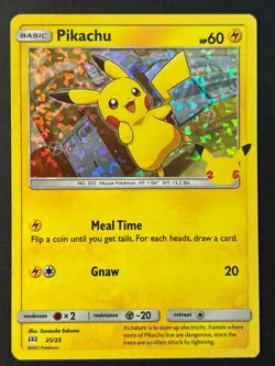 Pikachu 25/25 25th Anniversary McDonald's Holo Promo Pokemon Card Near Mint - - Image 1