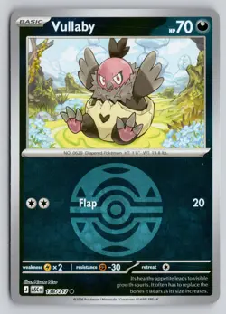 VULLABY (DUSK BALL) 138/217 COMMON ME: ASCENDED HEROES POKEMON REVERSE HOLO NM - Image 1