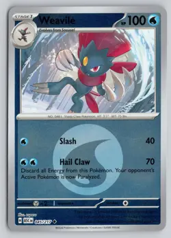 WEAVILE (ENERGY SYMBOL PATTERN) 045/217 ASCENDED HEROES POKEMON REVERSE HOLO NM - Image 1