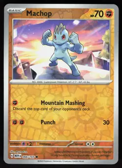 Machop 066/165 Common 151 Pokemon Reverse Holo Near Mint - Image 1