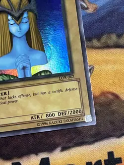 YuGiOh Mystical Elf LOB-062 Faded Misprint Ink Error Super Rare Original 2002 - Image 2