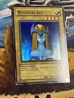 YuGiOh Mystical Elf LOB-062 Faded Misprint Ink Error Super Rare Original 2002 - Image 3