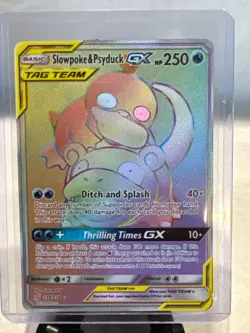 Pokemon Slowpoke & Psyduck GX TAG TEAM Secret Rare Full Art Holo 239/236 SM Eng… - Image 1