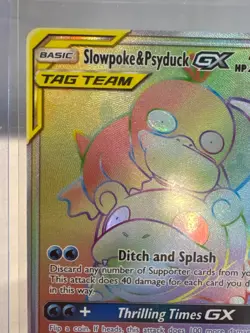 Pokemon Slowpoke & Psyduck GX TAG TEAM Secret Rare Full Art Holo 239/236 SM Eng… - Image 2