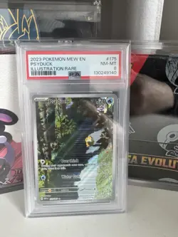 Pokemon TCG Psyduck Scarlet Violet-151 175/165 Holo Illustration Rare PSA 8 NM - Image 1