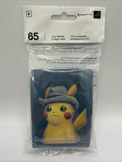 Pokemon Center x Van Gogh Museum Pikachu Grey Felt Hat 65 Card Sleeves Pack - Image 1