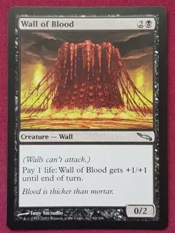 Magic The Gathering MIRRODIN WALL OF BLOOD black card MTG - Image 1