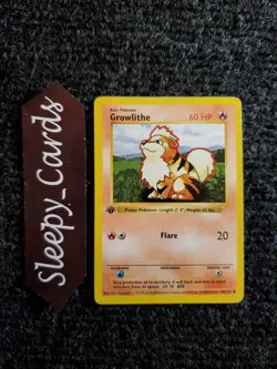 GROWLITHE Pokemon Card - WOTC - 1st Edition - Base Set - Shadowless - 28/102 NM - Image 1