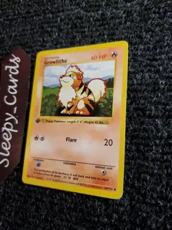 GROWLITHE Pokemon Card - WOTC - 1st Edition - Base Set - Shadowless - 28/102 NM - Image 2