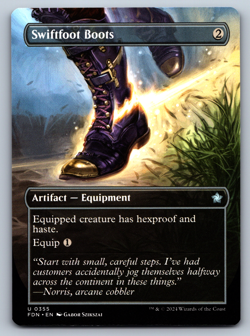 Swiftfoot Boots Borderless - Foundations - MTG - Image 1