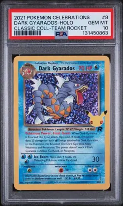 DARK GYARADOS Celebrations Team Rocket Holo #8 PSA 10 Pokemon - Image 1