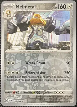 Melmetal 104/142 Sv07: Stellar Crown Reverse Holo - Pokemon Card - Image 1