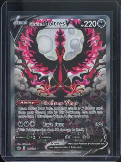 POKEMON TCG: GALARIAN MOLTRES V ALTERNATE FULL ART 177/198 NM CHILLING REIGN - Image 1