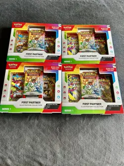 Pokemon First Partner Illustration Collection Series 1 Box Lot of 4 Sealed - Image 1