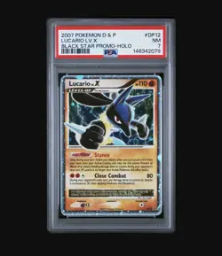 2007 POKEMON DIAMOND & PEARL PROMO HOLO #DP12 LUCARIO LV.X PSA 7 NEW CERT - Image 1