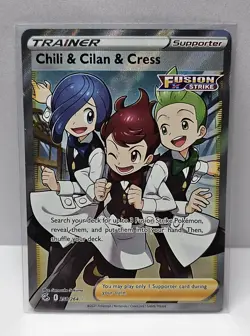 2021 Pokemon Fusion Strike Chili & Cilan & Cress 258/264 - Image 1