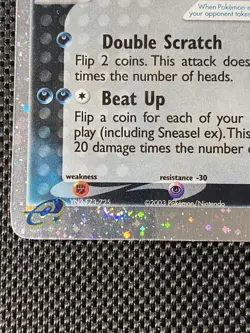 2003 Pokemon Sneasel ex-103/109-Ruby and Sapphire Holo-WOTC-LP+- With Swirl. - Image 2