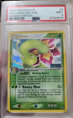 Pokemon Meganium ex Unseen Forces Reverse Holo Rare 9/115 PSA 9 2005 - Image 1