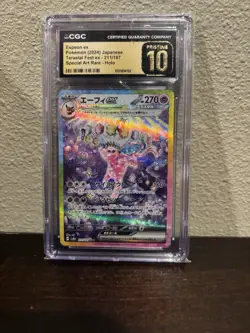 Pokemon Espeon ex 211/187 Sv8a Terastal Fest EX CGC Pristine 10 Art Rare Holo - Image 1