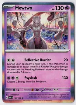 Pokemon TCG Mewtwo 150/165 Holo 151 Playset NM - Image 1