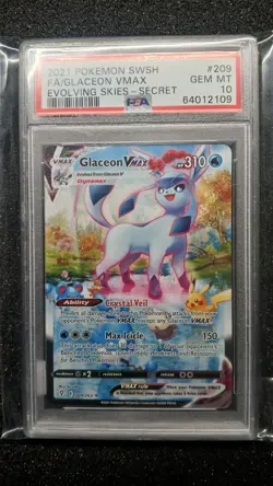 GLACEON VMAX 209/203 PSA GEM MINT POKEMON 2021 SWSH EVOLVING SKIES - SECRET - Image 1