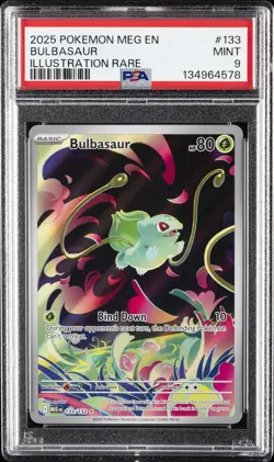 2025 POKEMON MEG EN-MEGA EVOLUTION ILLUSTRATION RARE #133 BULBASAUR PSA 9 - Image 1