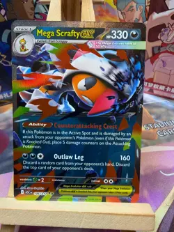 Mega Scrafty ex 135/217 Double Rare ME: Ascended Heroes Pokemon NM - Image 1