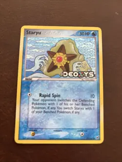 Pokemon TCG Staryu EX Deoxys 77/107 Holo Common 2005 Nintendo - MP - Image 1
