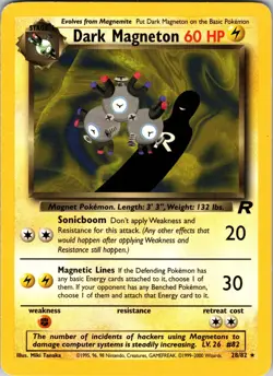 Dark Magneton (28) 28/82 Team Rocket Pokemon MP Unlimited - Image 1