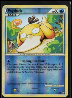 Psyduck 74/102 Common HGSS Triumphant Pokemon Reverse Holo Moderately Played - Image 1