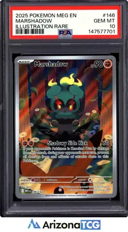 Pokemon 2025 Marshadow 146/132 Illustration Rare Mega Evolution GEM MINT PSA 10 - Image 1