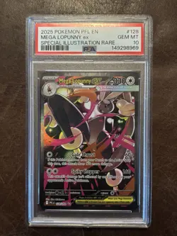 2025 POKEMON PFL EN-PHANTASMAL FLAMES #128 MEGA LOPUNNY EX PSA 10 - Image 1