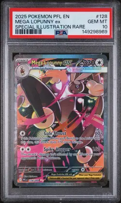 2025 POKEMON PFL EN-PHANTASMAL FLAMES #128 MEGA LOPUNNY EX PSA 10 - Image 3