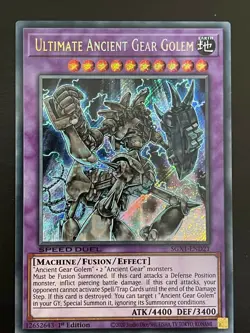 Ultimate Ancient Gear Golem SGX1-END21 Secret Rare Yugioh - Image 1