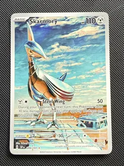 Pokemon TCG Skarmory 209/191 Surging Sparks Illustration Rare Holo Card - Image 1