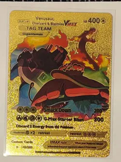 Tag Team Gigantamax VMax Gold FanArt Card - Pokemon - Comb Ship - Image 1