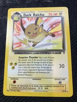 Pokemon TCG Dark Raichu 7/110 Rare Non-Holo Card, Legendary Collection NM - Image 1