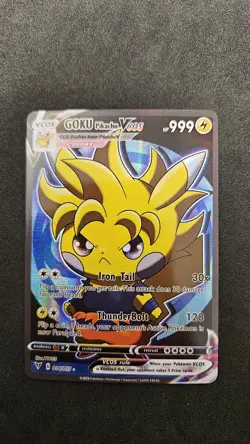Goku Pikachu VCOS Holo Non-TCG Fan Art 016/055 Pokemon Card - Image 1