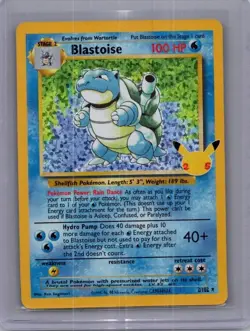 NM Near Mint Pokemon Blastoise Celebrations Card 2/102 25th Anniversary Edition - Image 1